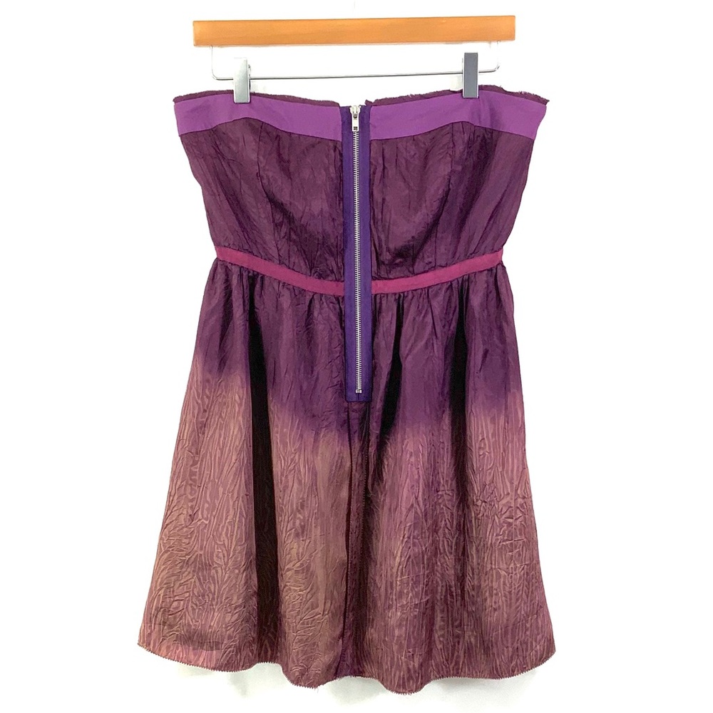 FREE PEOPLE Violet Purple Dress Dip Dye Ombré Strapless Sundress Smocked FS
